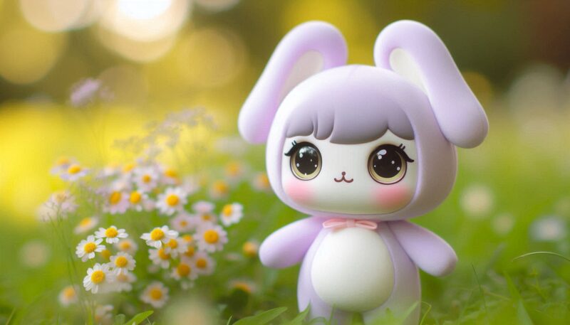 Flume Invites A cute style of labubu doll in a pastel purple colour with a white belly. The labubu dolls should ha 1